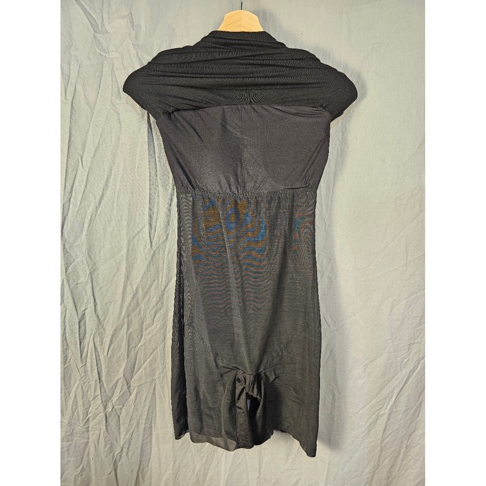 Popilush Built-In Shapewear Long Sleeve Maxi Dress Black Ribbed Square Neck M - Picture 4 of 5